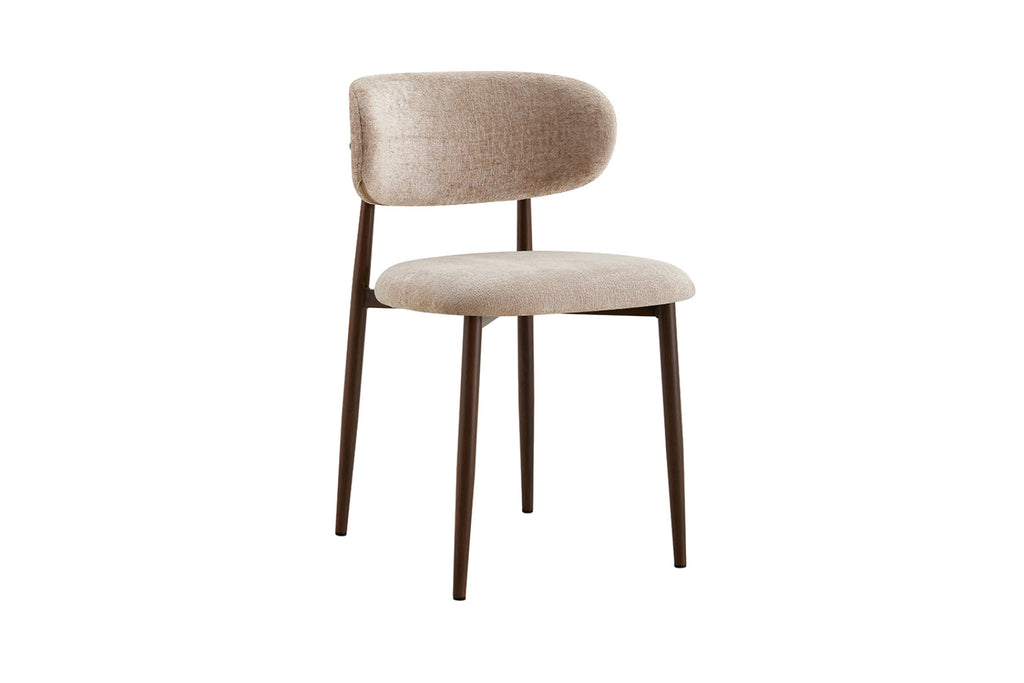 Chaise Nono – noyer, tissu beige