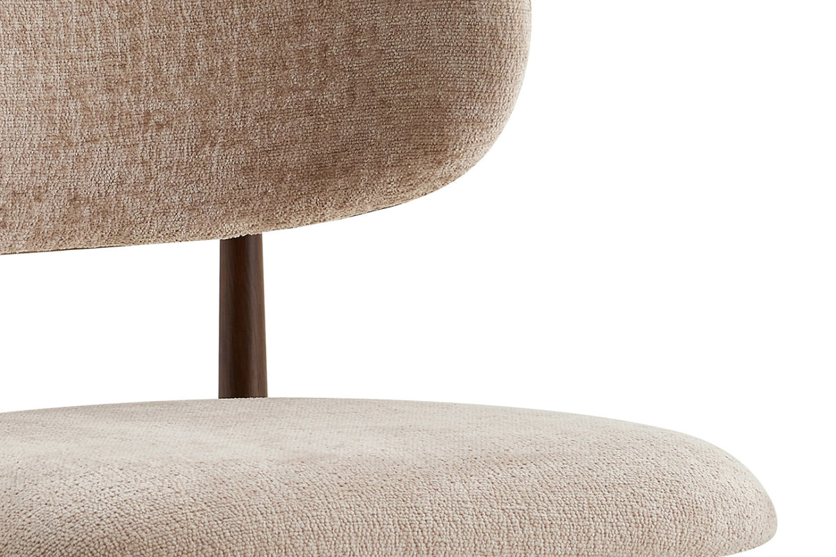 Chaise Nono – noyer, tissu beige