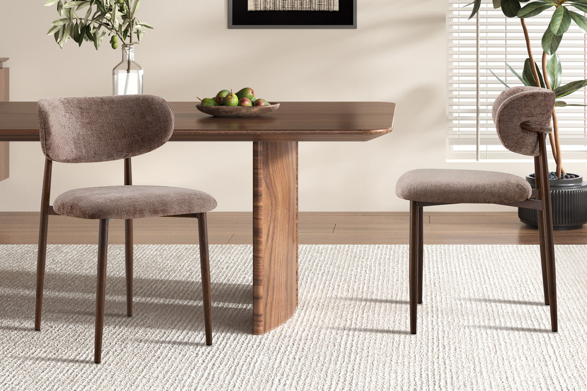 Chaise Nono – noyer, tissu sable
