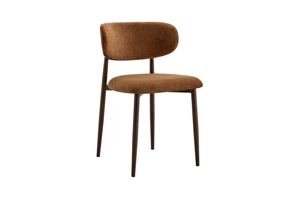 Chaise Nono – noyer, tissu marron clair