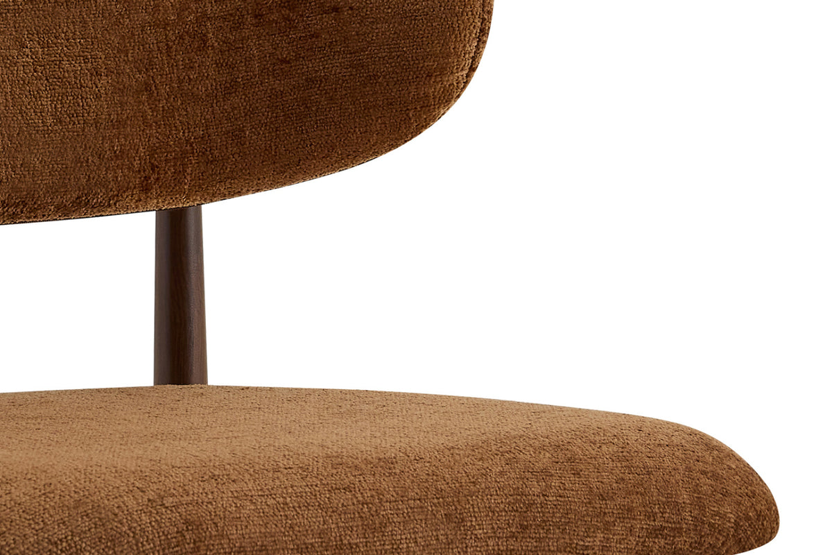 Chaise Nono – noyer, tissu marron clair