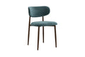 Chaise Nono – noyer, tissu bleu, vert
