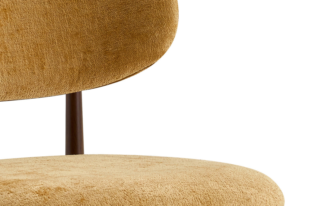 Chaise Nono – noyer, tissu jaune