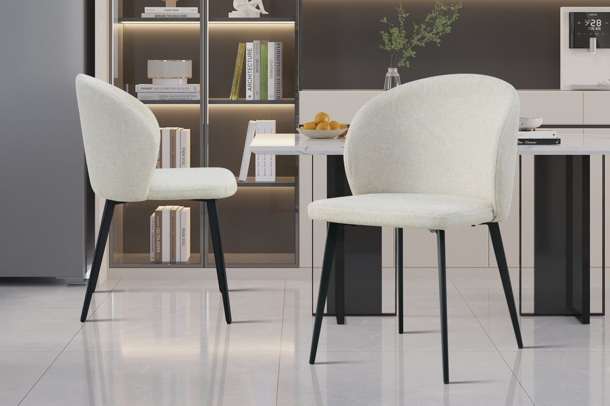 Lot de 2 chaises Toledo – Tissu beige