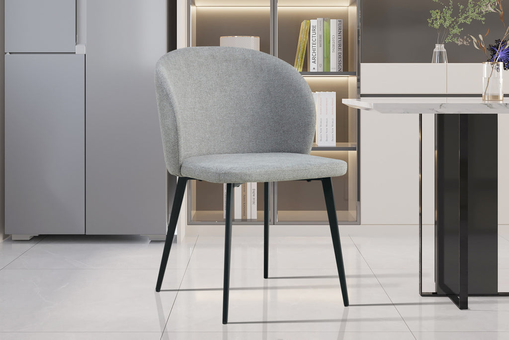 Lot de 2 chaises Toledo – Tissu gris clair