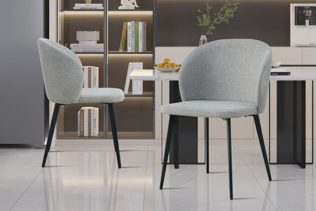 Lot de 2 chaises Toledo – Tissu gris clair