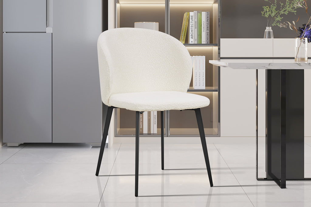 Lot de 2 chaises Toledo – Bouclé blanc