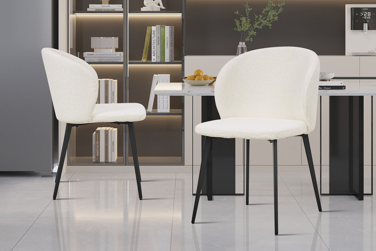 Lot de 2 chaises Toledo – Bouclé blanc