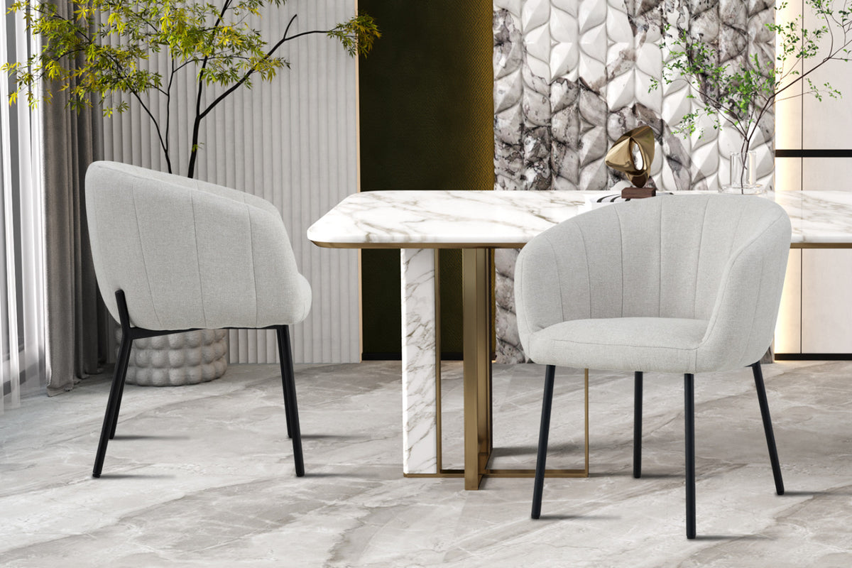 Lot de 2 chaises Sevilla – Tissu beige