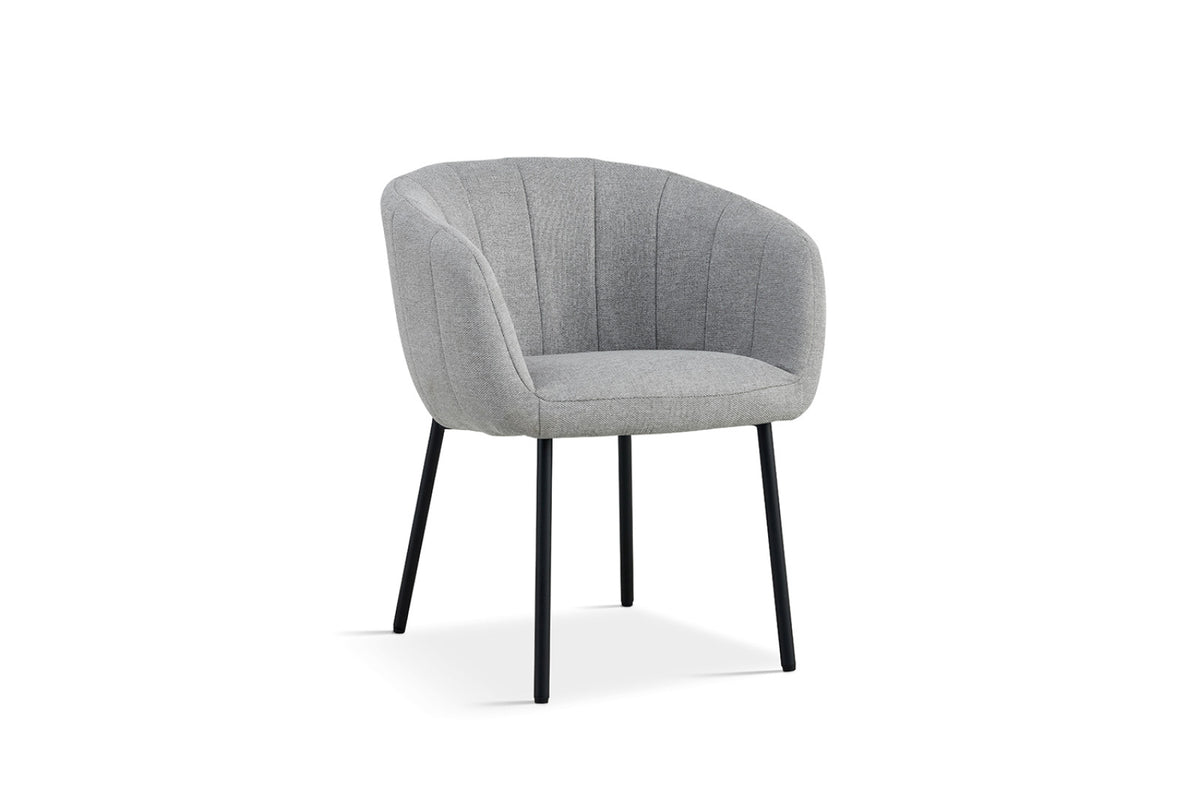 Lot de 2 chaises Sevilla – Tissu gris clair