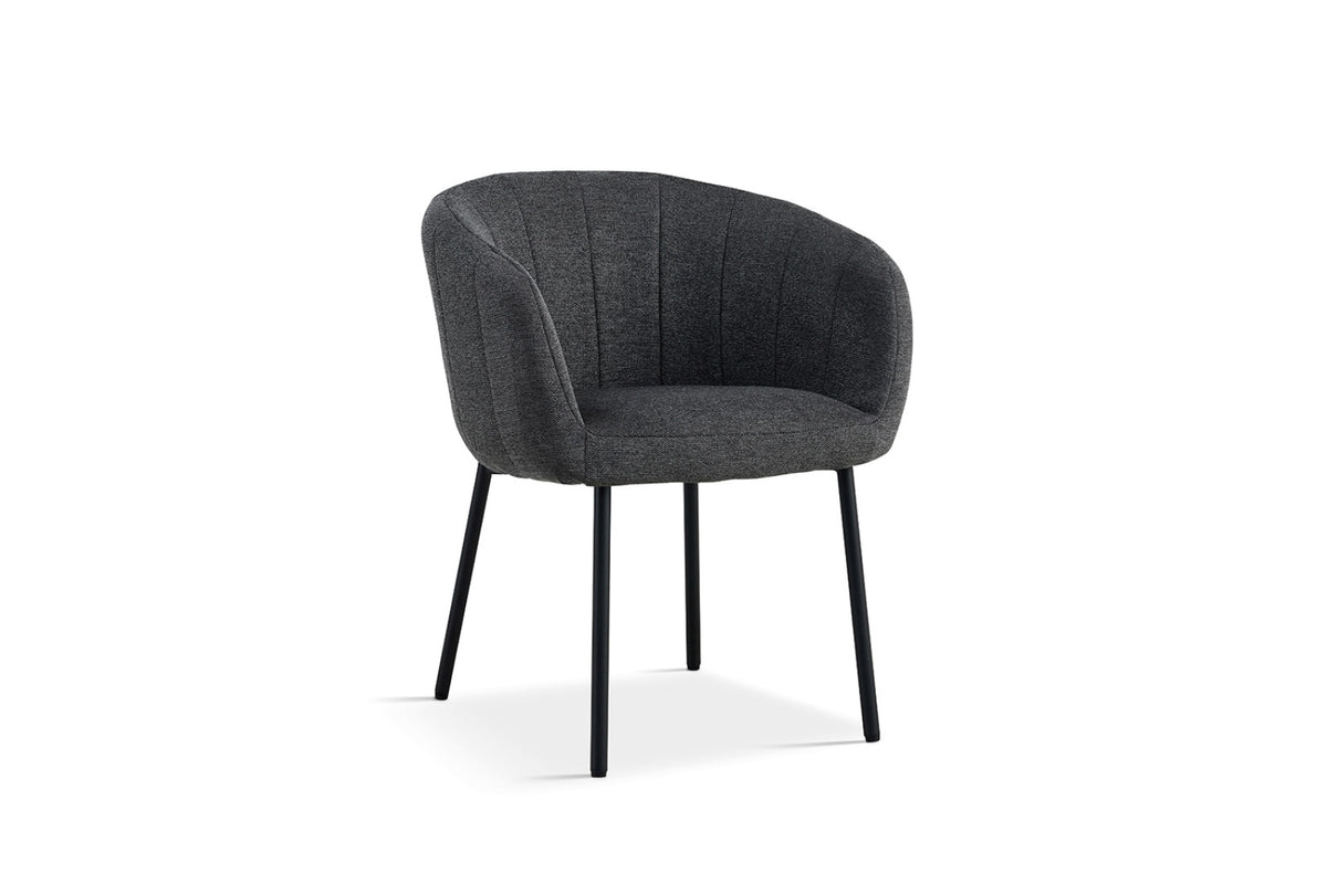Lot de 2 chaises Sevilla – Tissu gris foncé