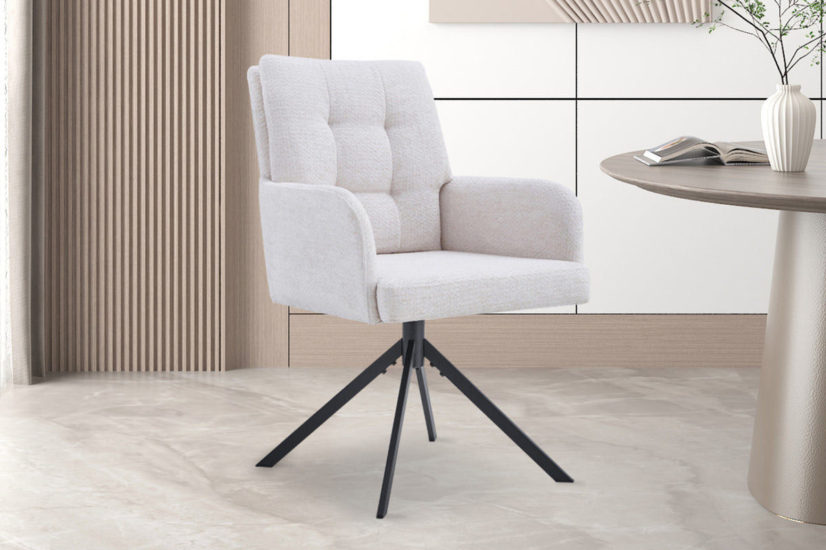 Lot de 2 chaises pivotantes Granada – Écru
