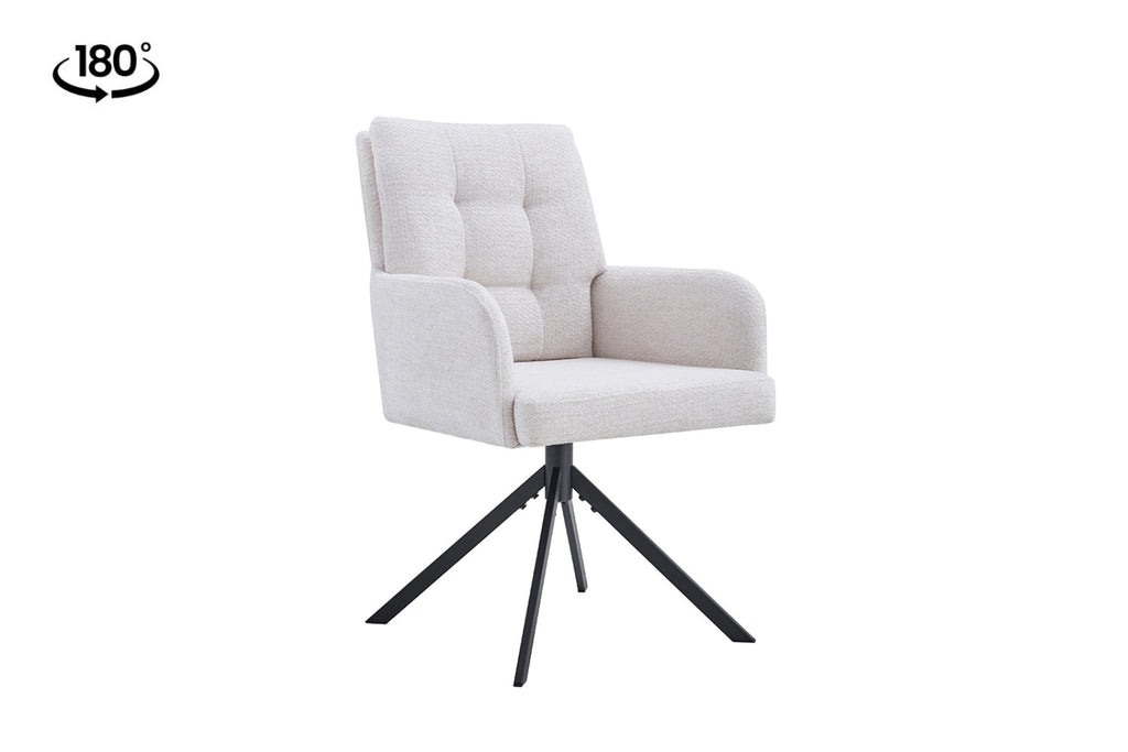 Lot de 2 chaises pivotantes Granada – Écru