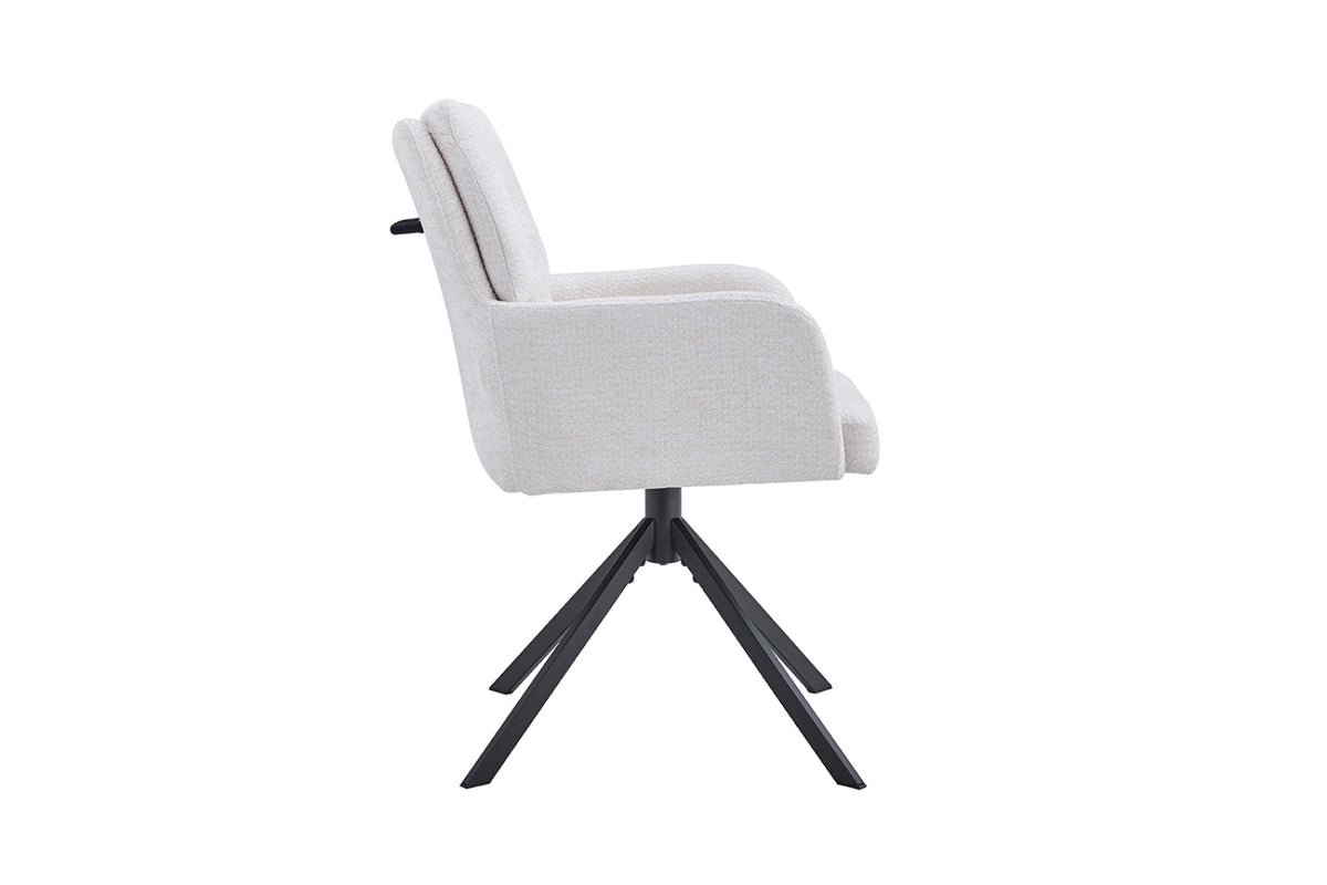 Lot de 2 chaises pivotantes Granada – Écru