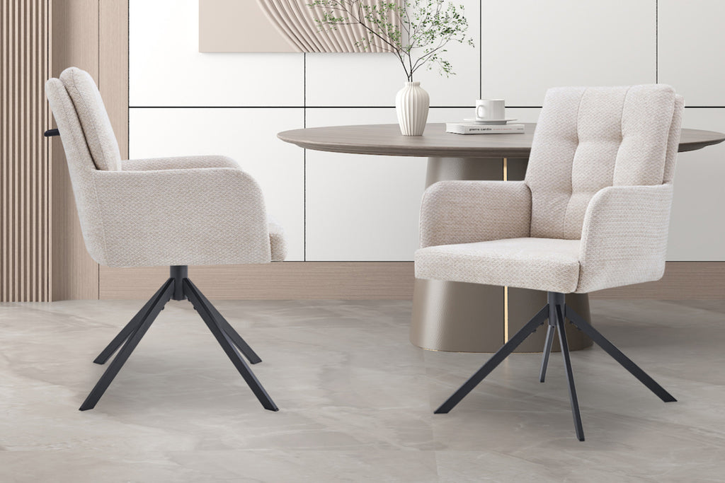 Lot de 2 chaises pivotantes Granada – Beige