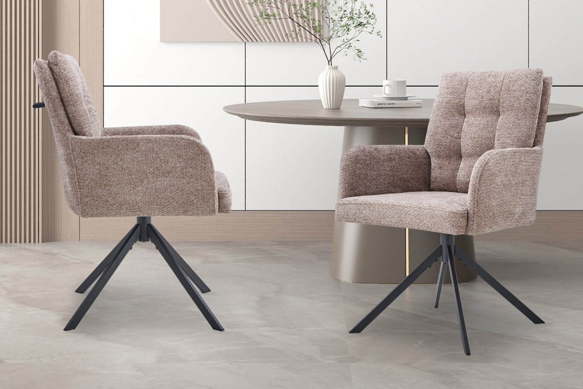 Lot de 2 chaises pivotantes Granada – Sable