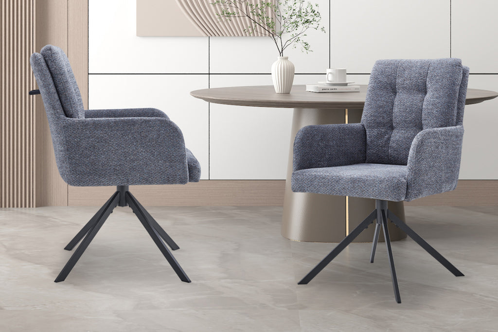 Lot de 2 chaises pivotantes Granada – Gris foncé