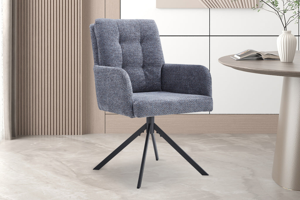 Lot de 2 chaises pivotantes Granada – Gris foncé