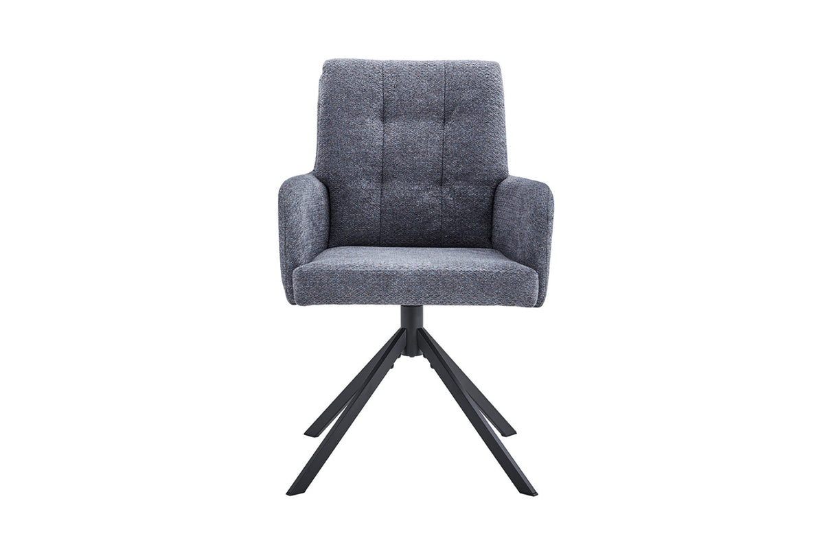 Lot de 2 chaises pivotantes Granada – Gris foncé