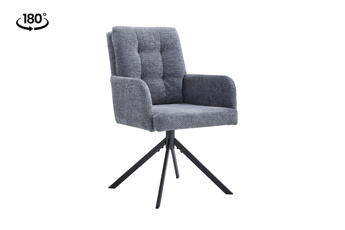 Lot de 2 chaises pivotantes Granada – Gris foncé