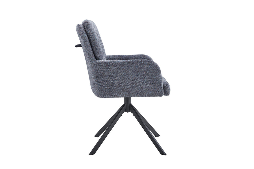 Lot de 2 chaises pivotantes Granada – Gris foncé