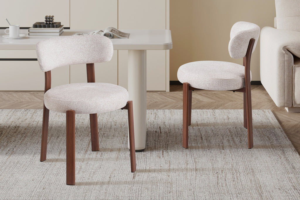 Chaise Julia – noyer, tissu