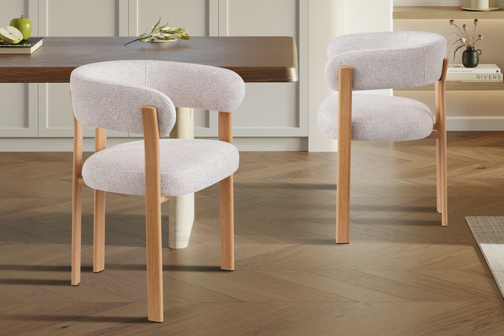 Lot de 2 chaises avec accoudoirs Julia – Naturel