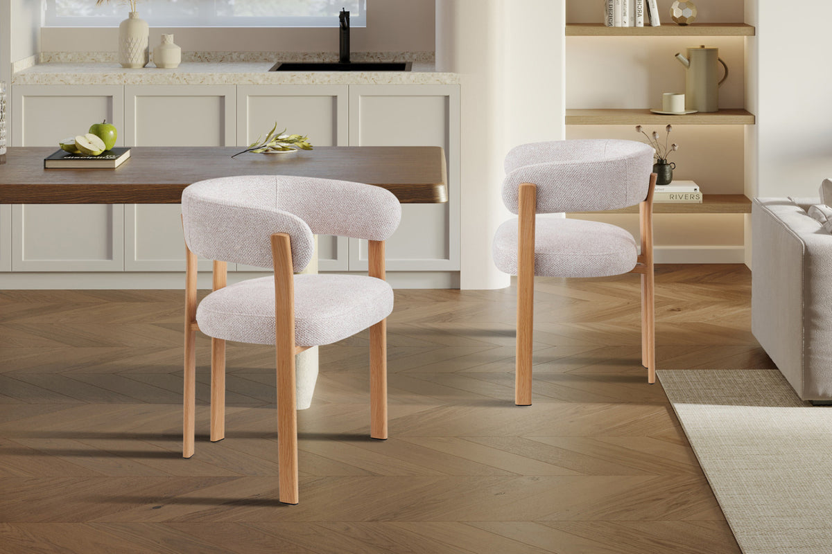 Lot de 2 chaises avec accoudoirs Julia – Naturel