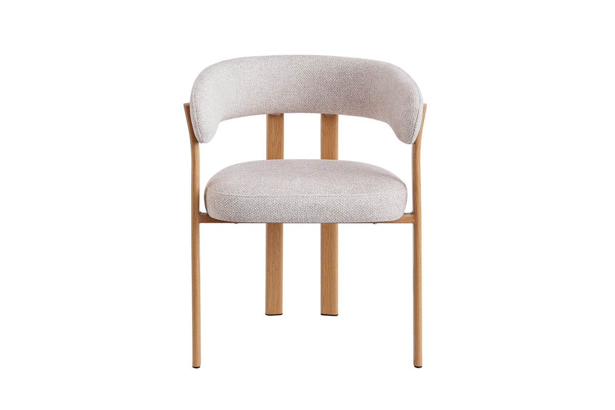 Chaise avec accoudoirs Julia – naturel, tissu