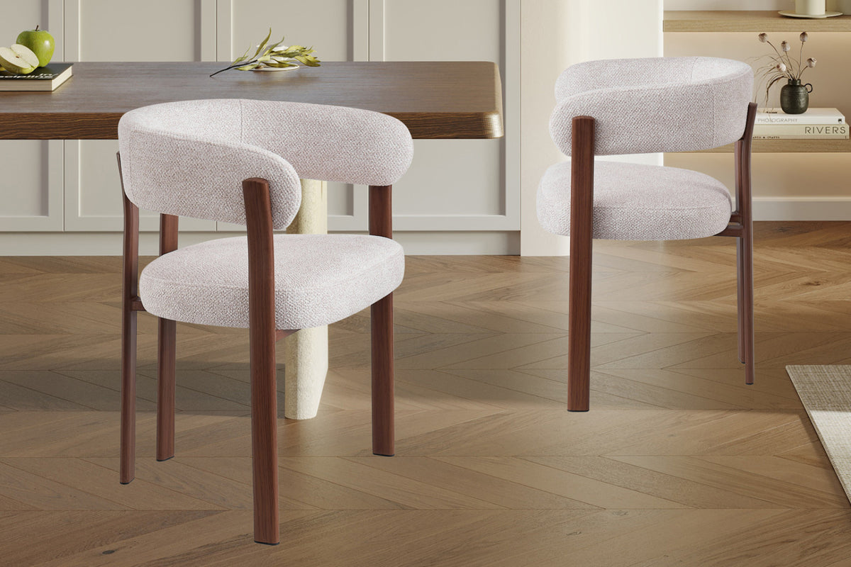 Chaise avec accoudoirs Julia – noyer, tissu
