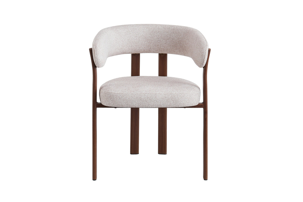 Chaise avec accoudoirs Julia – noyer, tissu