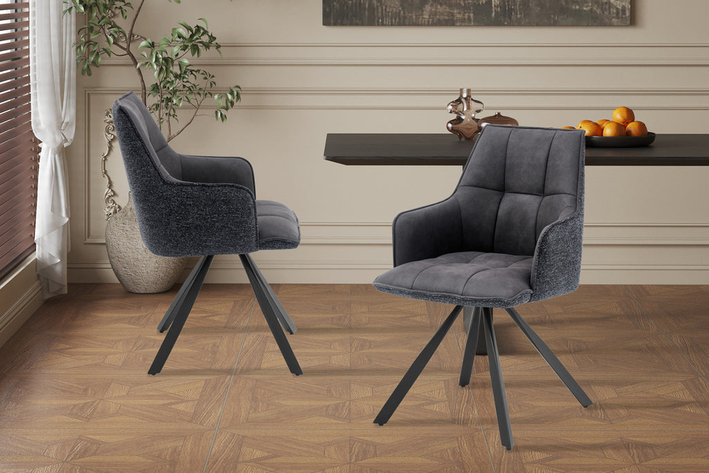 Lot de 2 chaises pivotantes Solenne – Noir