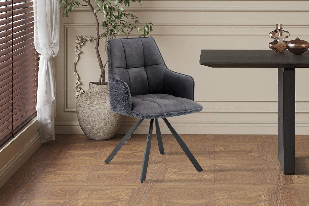 Lot de 2 chaises pivotantes Solenne – Noir