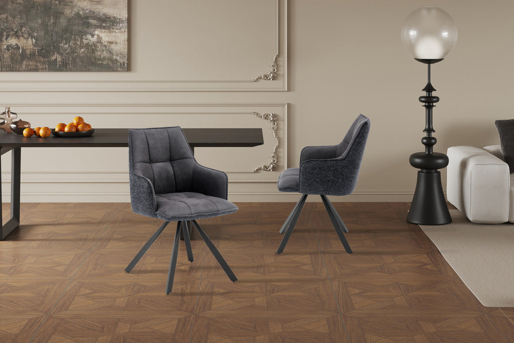 Lot de 2 chaises pivotantes Solenne – Noir