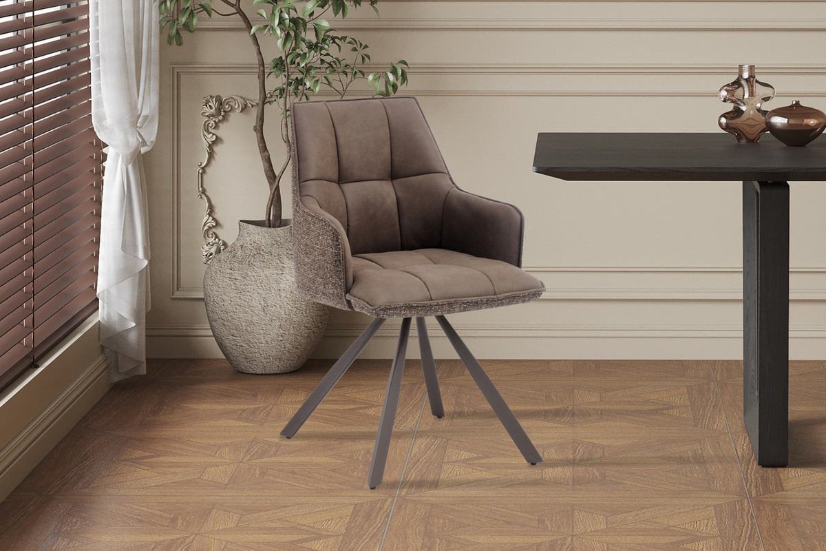 Lot de 2 chaises pivotantes Solenne – Marron