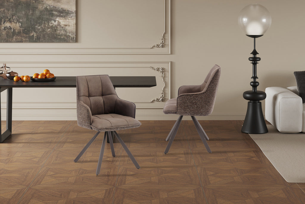 Lot de 2 chaises pivotantes Solenne – Marron