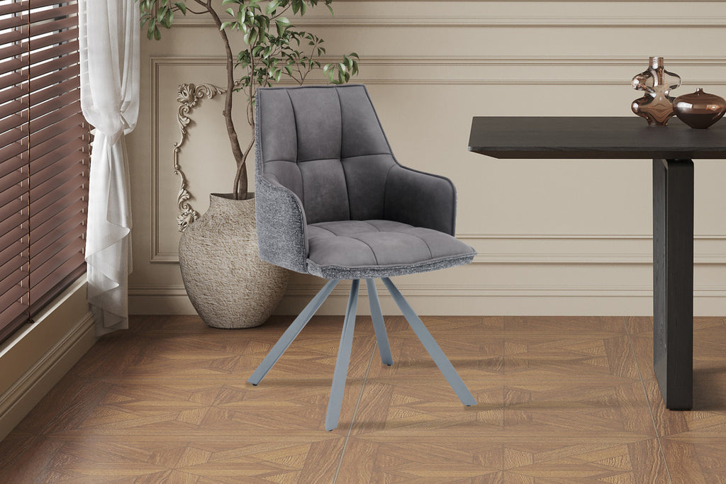 Lot de 2 chaises pivotantes Solenne – Gris foncé