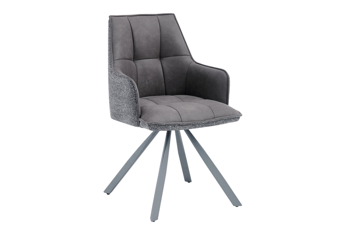 Lot de 2 chaises pivotantes Solenne – Gris foncé