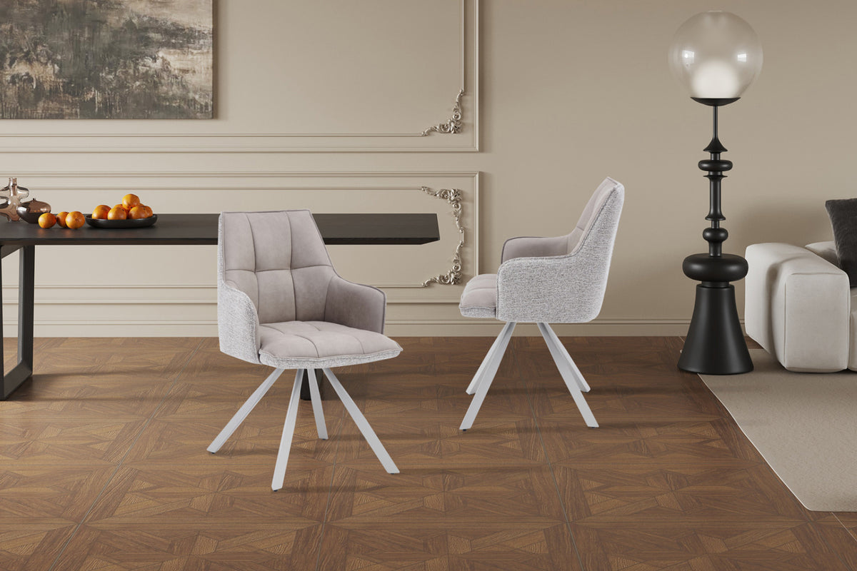 Lot de 2 chaises pivotantes Solenne – Beige