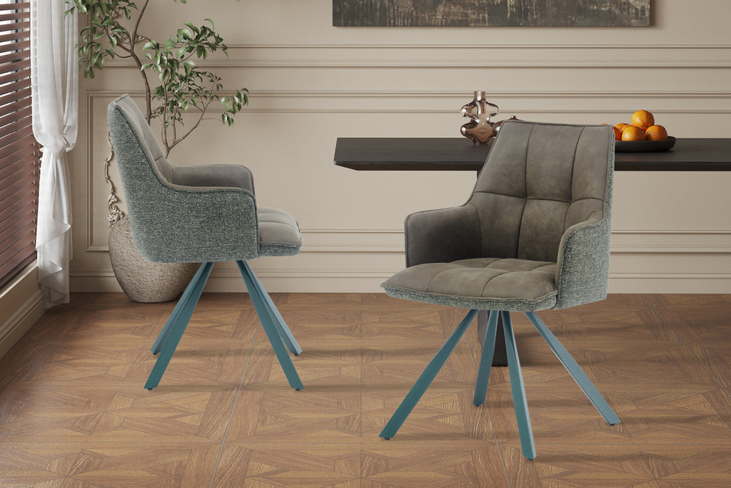 Lot de 2 chaises pivotantes Solenne – Vert