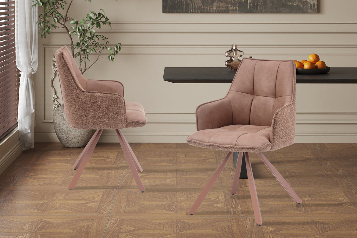 Chaise Solenne – pivotant à 0 ote jonah 251 & present 182 rose