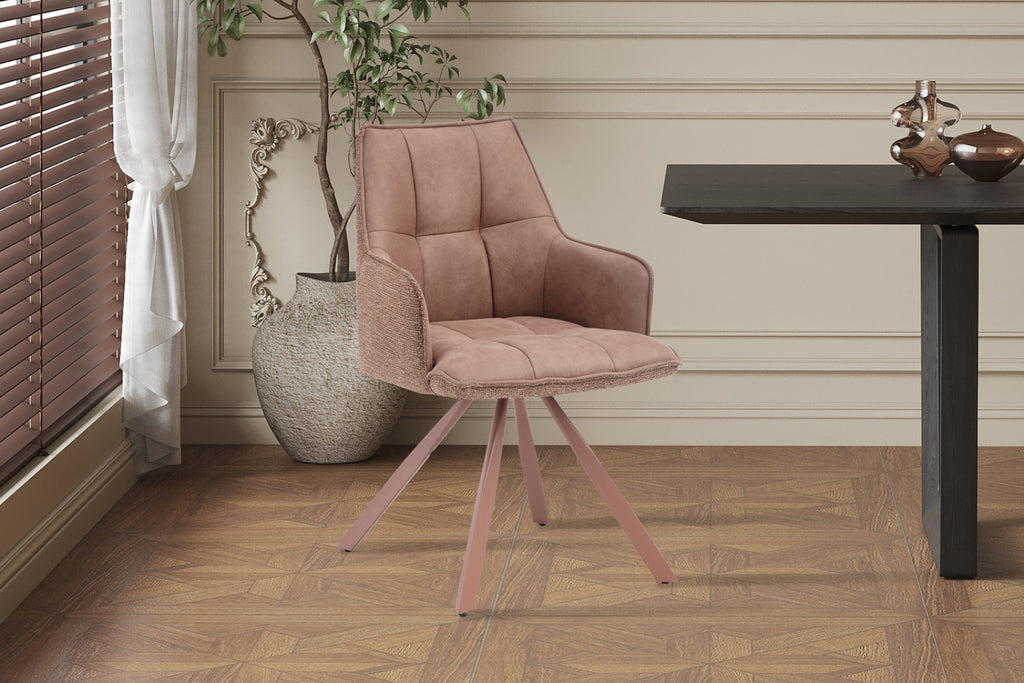 Lot de 2 chaises pivotantes Solenne – Rose
