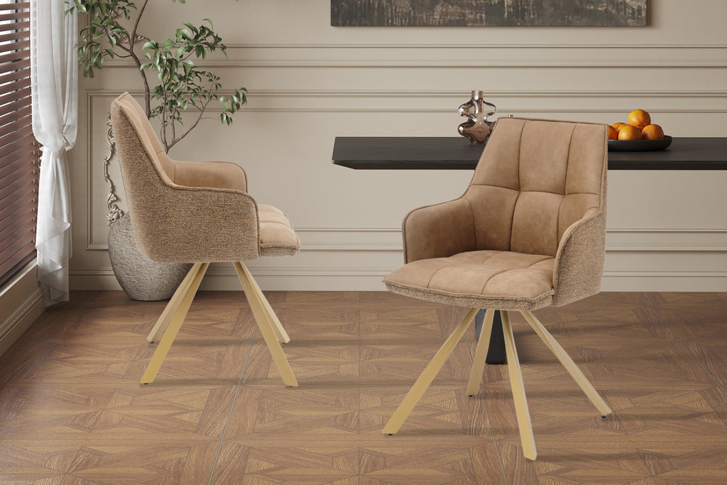 Lot de 2 chaises pivotantes Solenne – Jaune