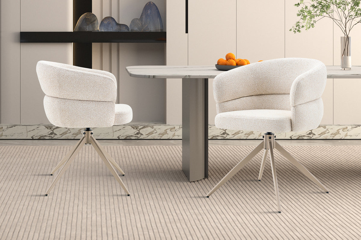 Chaise Leonie – pivotante, beige, pied beige