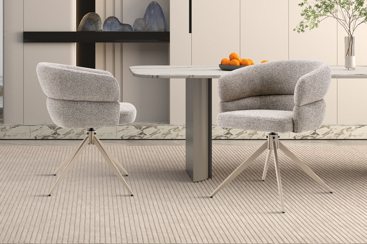 Chaise Leonie – pivotante, poivre, pied beige
