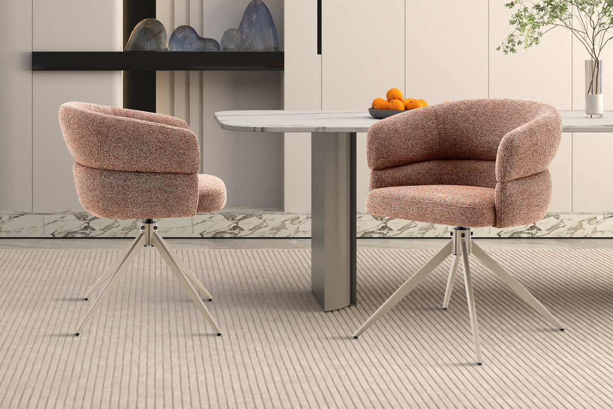 Chaise Leonie – pivotante, rouille, pied beige