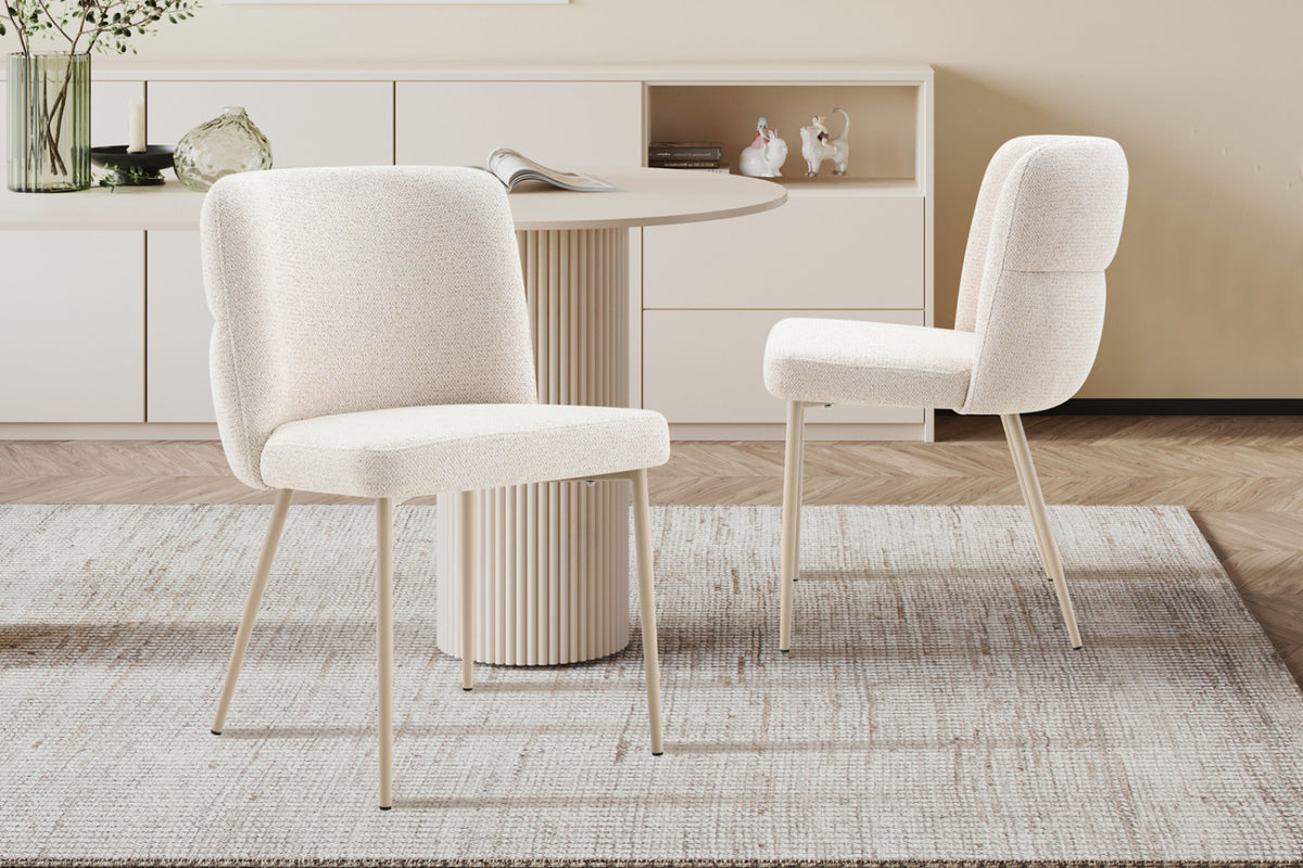 Chaise Alix – tissu beige, pied beige