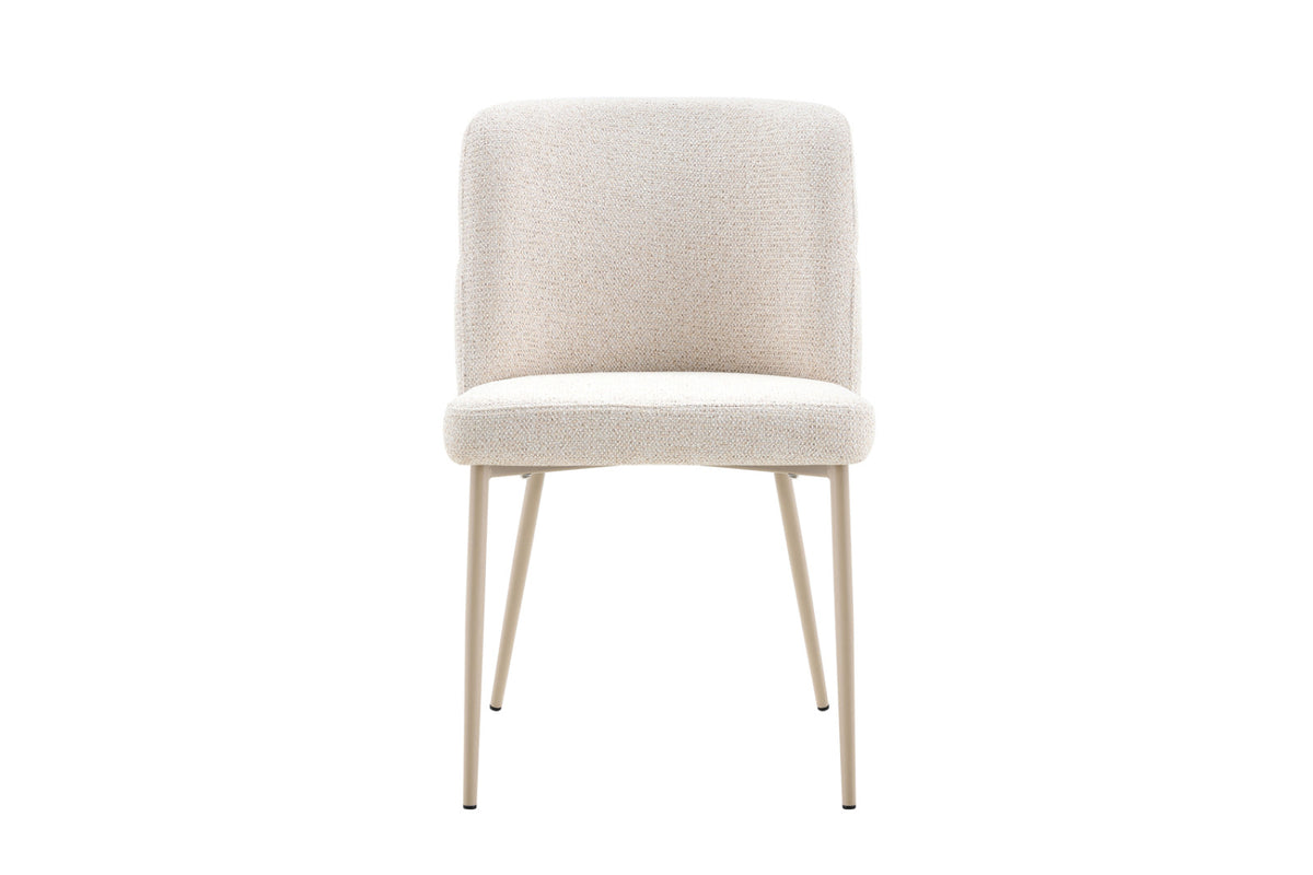 Chaise Alix – tissu beige, pied beige