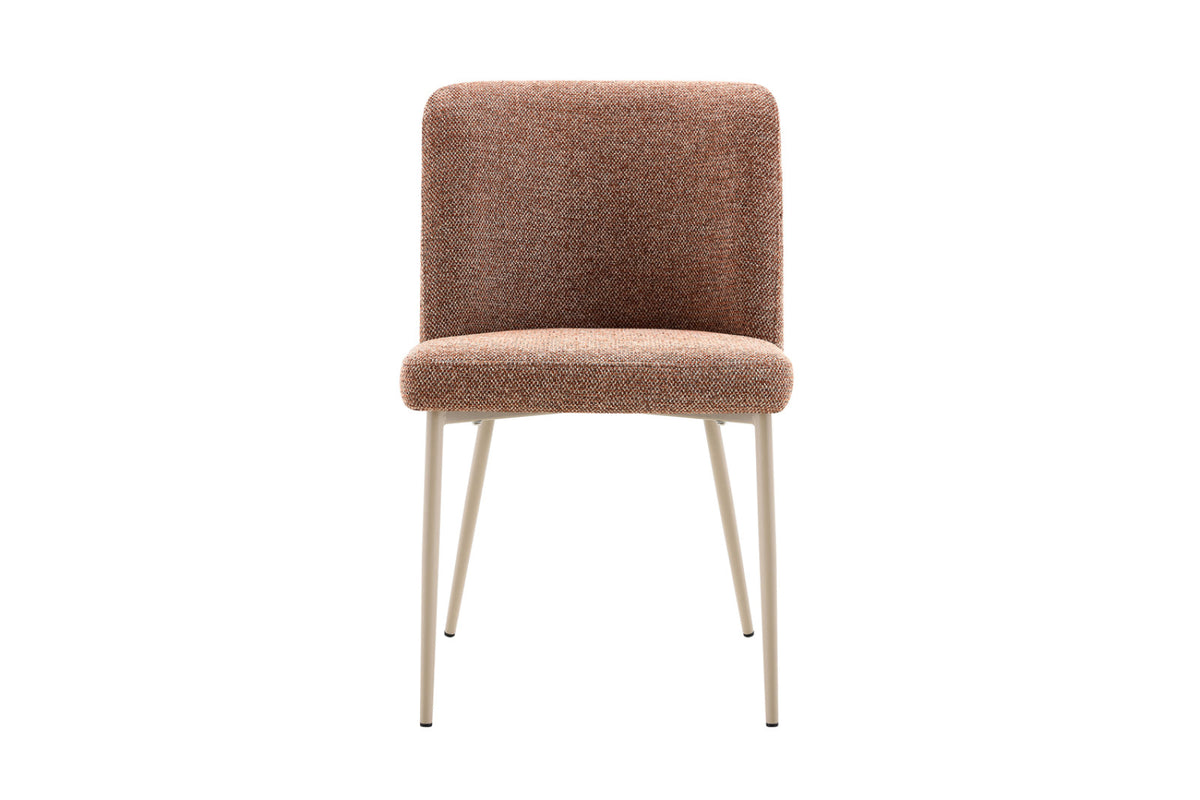 Chaise Alix – tissu rouille, pied beige