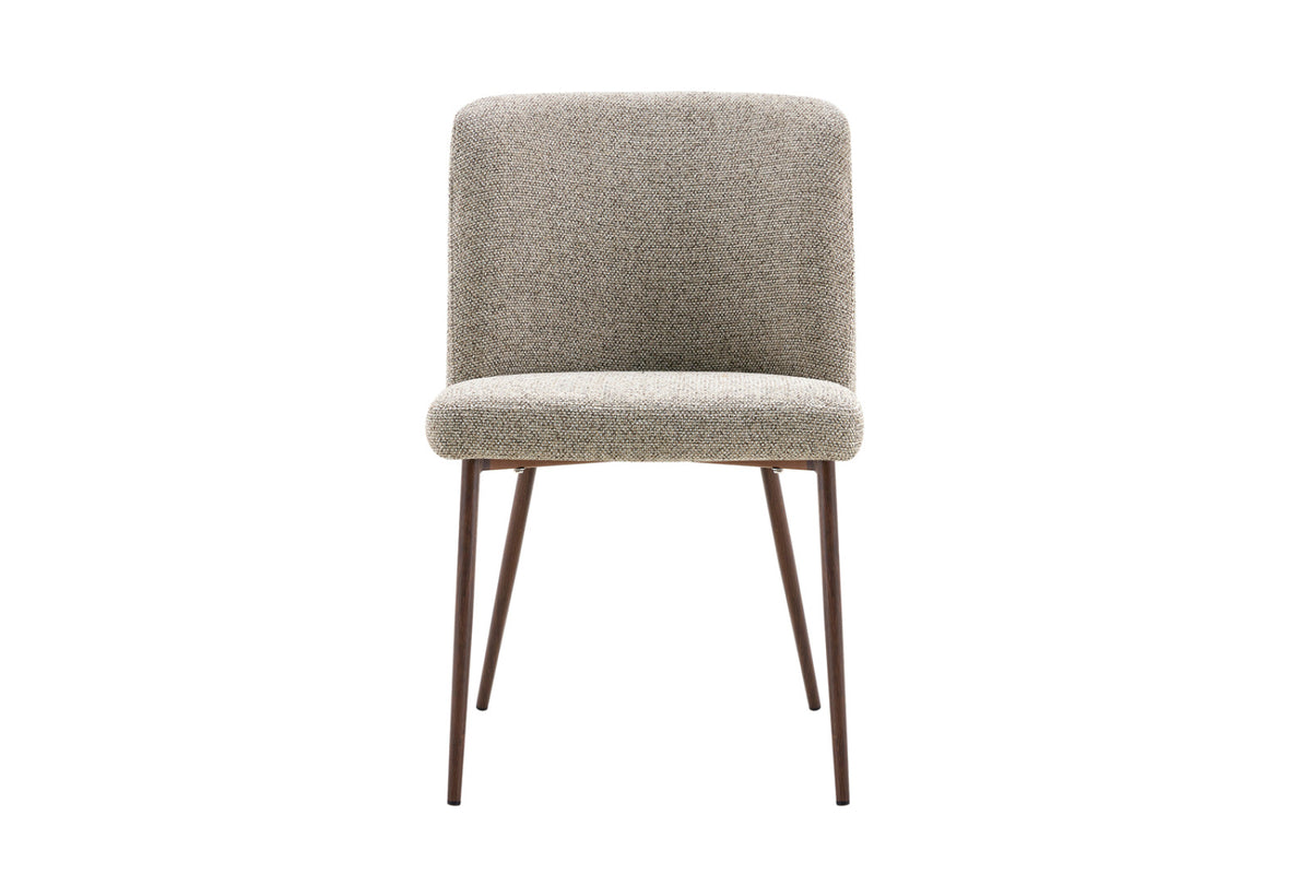 Chaise Alix – tissu poivre, pied noyer